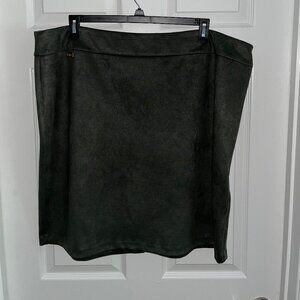 Plus Size Faux Suede Midi Skirt